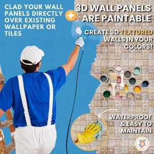 3D Wall Panels (96x48 cm) PVC Cladding Panel Mediterranean Pattern by NOVECRAFTO