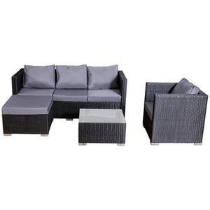 5-Seater Canonbury Rattan Sofa Set - Black