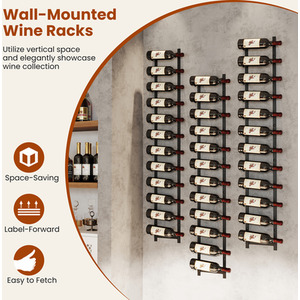 Hanging Wine Display Rack - Black by Costway