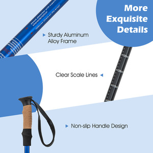 2 Pcs Collapsible Walking Stick - Blue by Costway