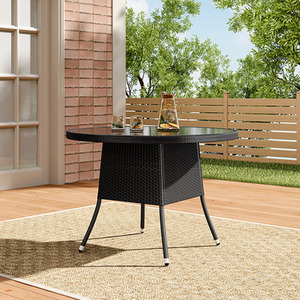 Rattan Dressing Garden Coffee Table - Black / 20.1kg by Livingandhome