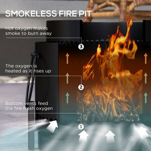 Outsunny Round Metal Smokeless Fire Pit by Outsunny