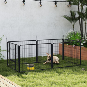 PawHut 6 Panel Dog Playpen - Grey / 60cm by PawHut