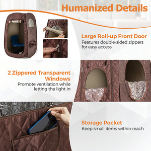Portable Steam Sauna Tent Personal Sauna SPA - Brown by GAINOOM