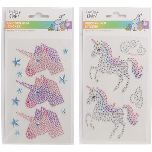 Unicorn Gem Sticker Sheet by Crafty Club