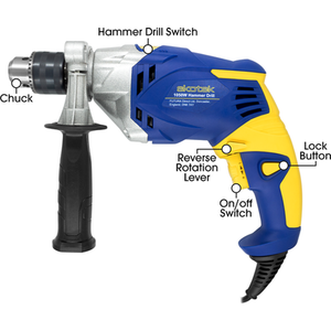 Powerful Hammer Drill Electric 1050W Variable Speed - Blue by Skotek