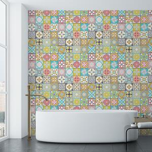 Walplus Wall Tiles Stickers - Multicoloured / 10cm / 24 / 35.3cm by WALPLUS