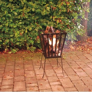 Square Fire Pit Basket - Black