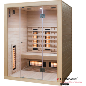 3 Person Indoor Full Spectrum Infrared Sauna EMR Neutral - Brown by SaunaMed