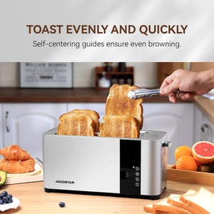4 Slice Toaster Long Slot - Silver by Aigostar