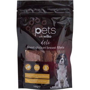 Deli Finest Chicken Fillets Dog Treats 100g