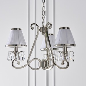 Oksana 3 Light Multi Arm Ceiling Pendant Chandelier Polished Nickel, E14