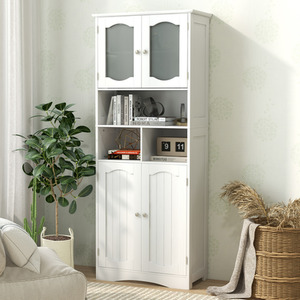148cm Tall Bathroom Cabinet - White by Costway