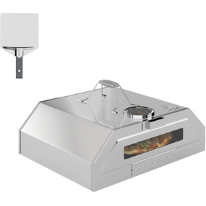 Outsunny Portable BBQ Pizza Oven with Carry Handles - Silver by Outsunny