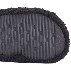 Plush Cotton Open-Toe Slippers - Black / 4 by komore