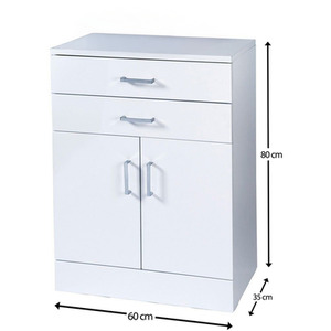 Trento Freestanding White Gloss Bathroom Cabinet - White by Showerdrape