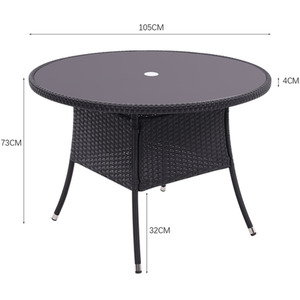 Rattan Dressing Garden Coffee Table - Black / 20.1kg by Livingandhome