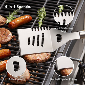 25 Piece with Metal Storage Case BBQ Tools Set - Silver by VonHaus