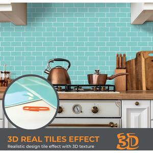 Glossy 3D Sticky Back Tile Stickers by Walplus