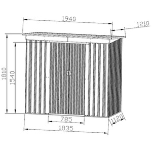 Metal Garden Shed With Free Foundation - Anthracite & White / 4ft x 6ft by BIRCHTREE