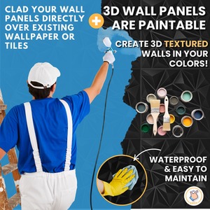 3D Wall Panels (50x50 cm) PVC Cladding Panel in 3D Diamond Design by NOVECRAFTO