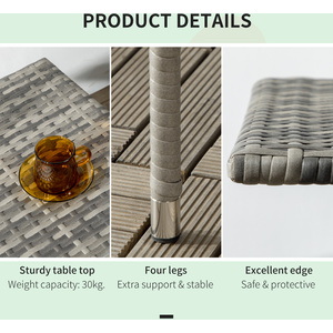 Outsunny All Hand Woven PE Rattan Outdoor Coffee Table - Grey by Outsunny