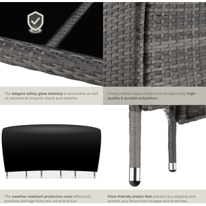 Rattan Garden Furniture Set 61 With Protective Cover by tectake