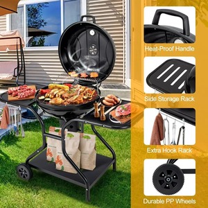 2 Layer Racks Charcoal Barbecue with Grill - Black by Wyld and Coco
