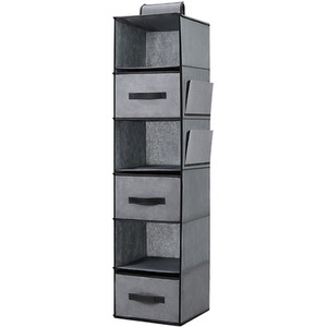 6 Tier Closet Hanging Storage Organizer - Grey by Garden Sanctuary