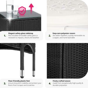 Rattan Garden Furniture Set Lucerne Two Sets Of Cushion Covers by tectake