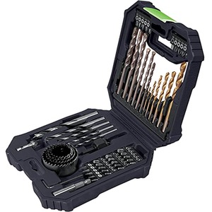 MYLEK 56 Piece Drill Bit And Screwdriver Accessory Set with Storage Case - Black by Mylek