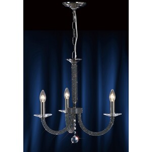 Elena Ceiling Pendant Chandelier 3 Light Black Chrome, Crystal - Black Chrome