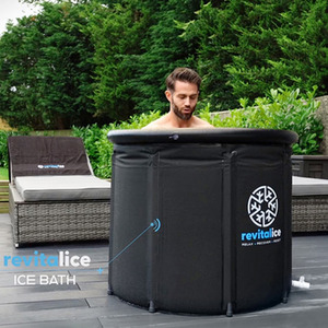 Revitalice 500L XL Ice Bath Bucket, Cold Water Therapy, Portable Ice Plunge Pool - Black by Revitalice