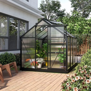 Outsunny Polycarbonate Walk-In Aluminium Garden Greenhouse - Grey, Clear / 6x8ft by Outsunny
