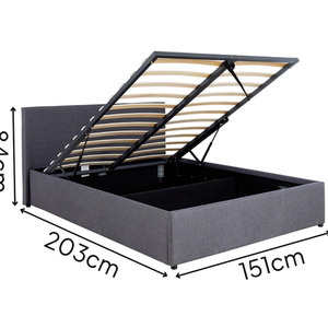 Home Source Endura End Lift Ottoman Grey Bedframe - Grey / Double by Home Source