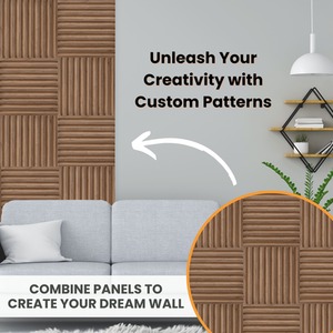 3D Wall Panels (50x50 cm) PVC Cladding Panel in 3D Fluted Line Design by NOVECRAFTO