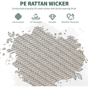 Outsunny Rattan Garden Chairs Set of 4, Stackable Outdoor Armchair - Grey by Outsunny