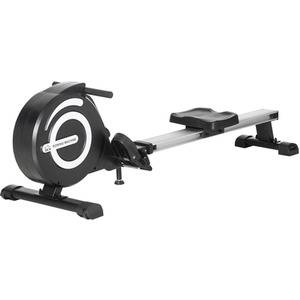 HOMCOM Fitness Adjustable Magnetic Rowing Machine - Black, Sliver by HOMCOM