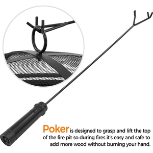 Yaheetech Iron Round Fire Pit with Mesh Cover - Black by Yaheetech