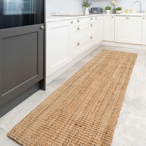Chunky Boucle Natural Jute Rustic Area Rug by The Rug House