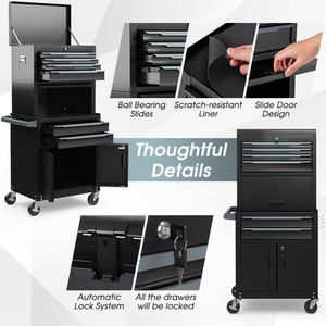 3-in-1 Tool Storage Cabinet Rolling Tool Chest by Costway