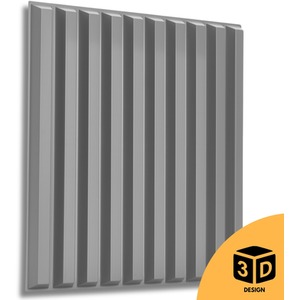 3D Wall Panels (50x50 cm) PVC Cladding Panel in 3D Fluted Line Design by NOVECRAFTO