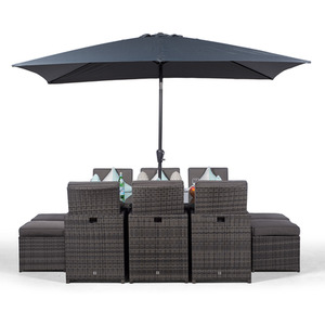 Giardino Rattan Cube Dining Set - Grey / 6 by Giardino