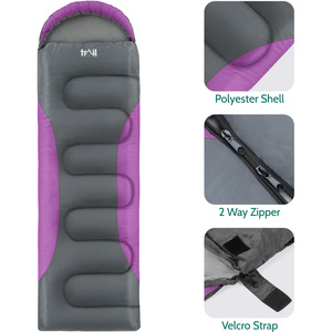 Alpine 250 GSM Sleeping Bag - Purple by Trail
