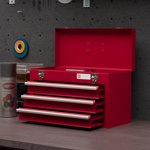 DURHAND Tool Chest Lockable Tool Box with Handle Latch - Red / 22cm / 32cm by DURHAND