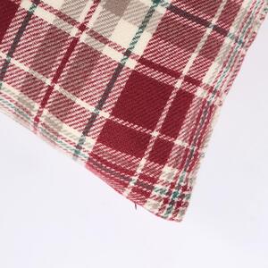 Pack Of Dorset Woven Check Filled Cushions - Red / 4 by OHS