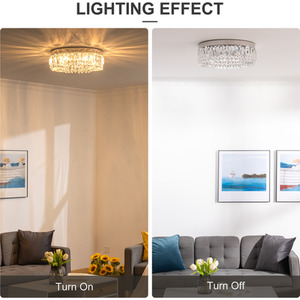 HOMCOM Modern Crystal Ceiling Light Chandeliers - Silver by HOMCOM