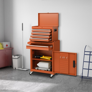 Rolling Tool Chest Combo - Orange by Costway