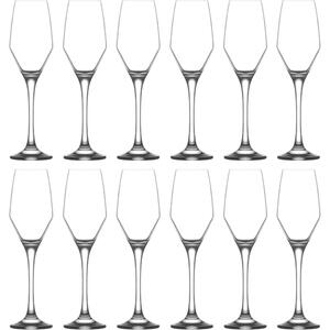 Ella Glass Champagne Flutes - 230ml - Pack of 12 - Clear by LAV