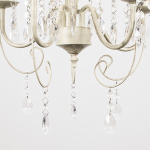 Lille Pair of 5 Way White Ceiling Light Chandeliers - White by ValueLights